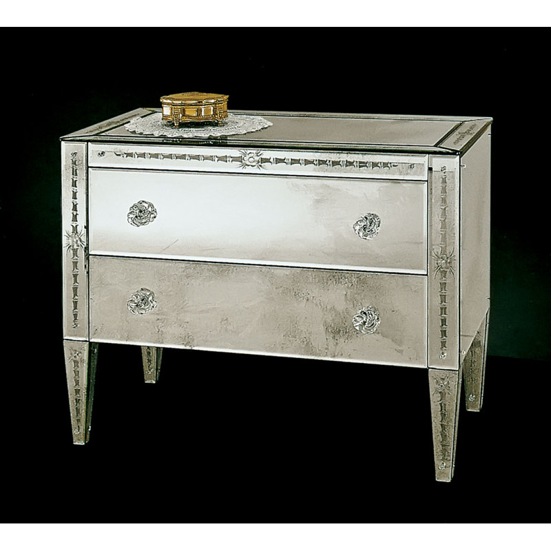 Table de chevet 2 tiroirs Venetian