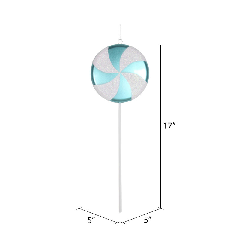 Ornement de bonbon bonbon, Bleu sarcelle, H 17 po x l 5 po x P 0,5 po