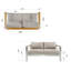 Causeuse d'extérieur en aluminium, structure argentée avec coussin beige