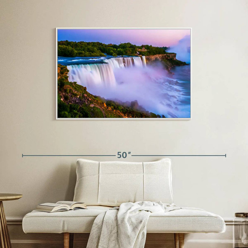 Soirée aux chutes du Niagara, Cadre flottant blanc, 40 po x 27 po