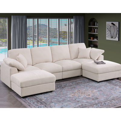 Sectional Sofa With 2 Ottomans
