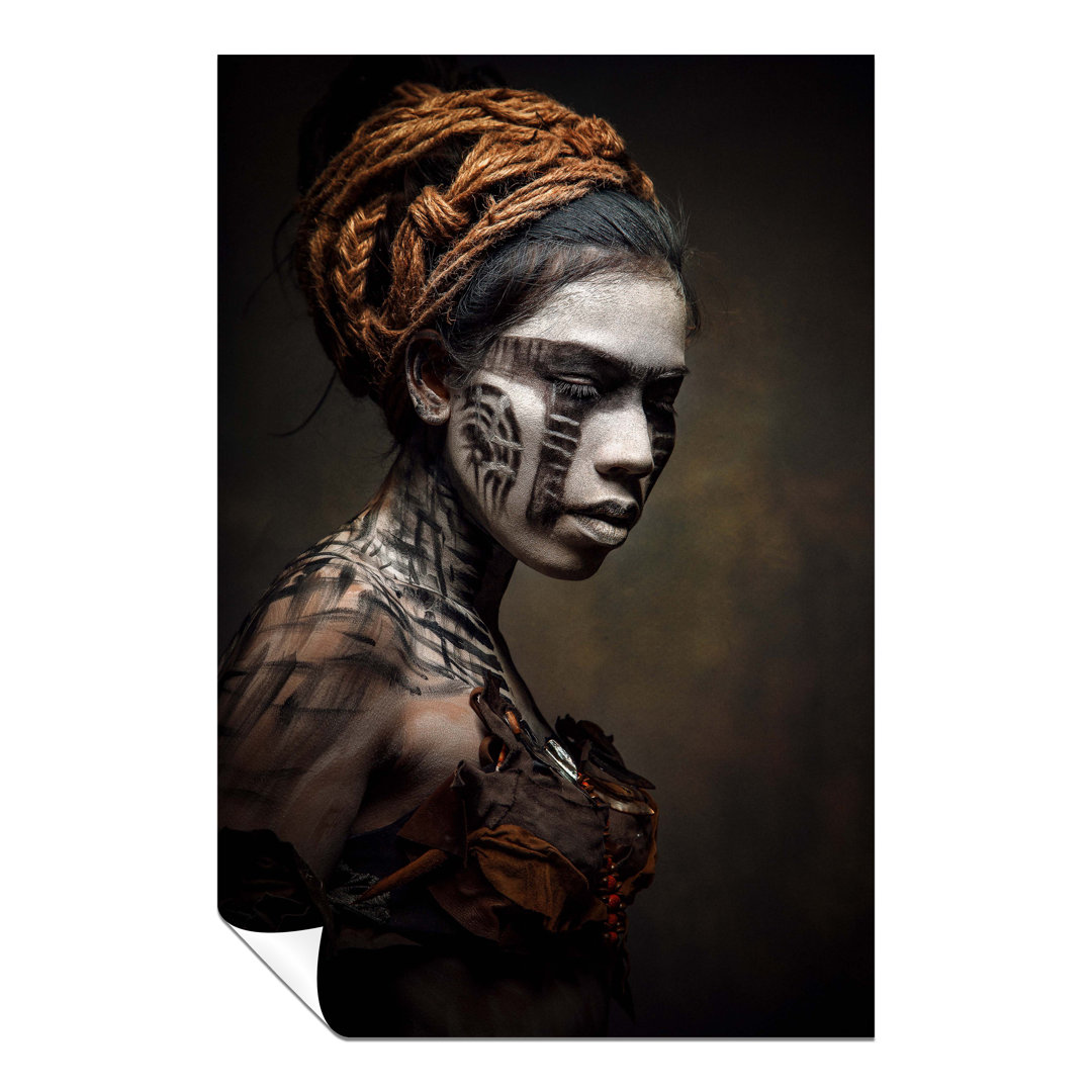 Panther Print Fine Art Prints Woman With Black & White Face Paint Portrait Artistic Unframed Poster, Pictures For Home Walls, Bedroom, Living Room & B