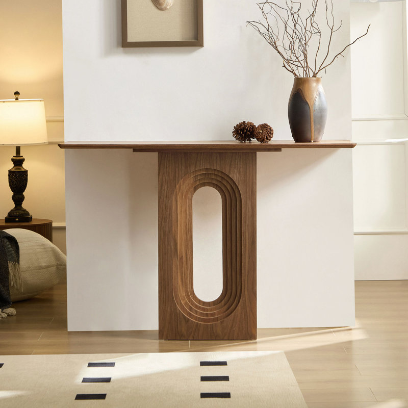 Longueur de la table d'entrée de 47,24 po pour le salon, console étroite avec design bouclé unique, table de canapé en panneau de fibres à densité moyenne de conception moderne pour vestibule, entrée, appartement