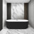 67" Acrylic Freestanding Bathtub With Unique Pleated Design-103486626