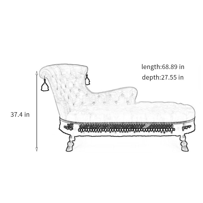 Chaise en bois massif à franges françaises