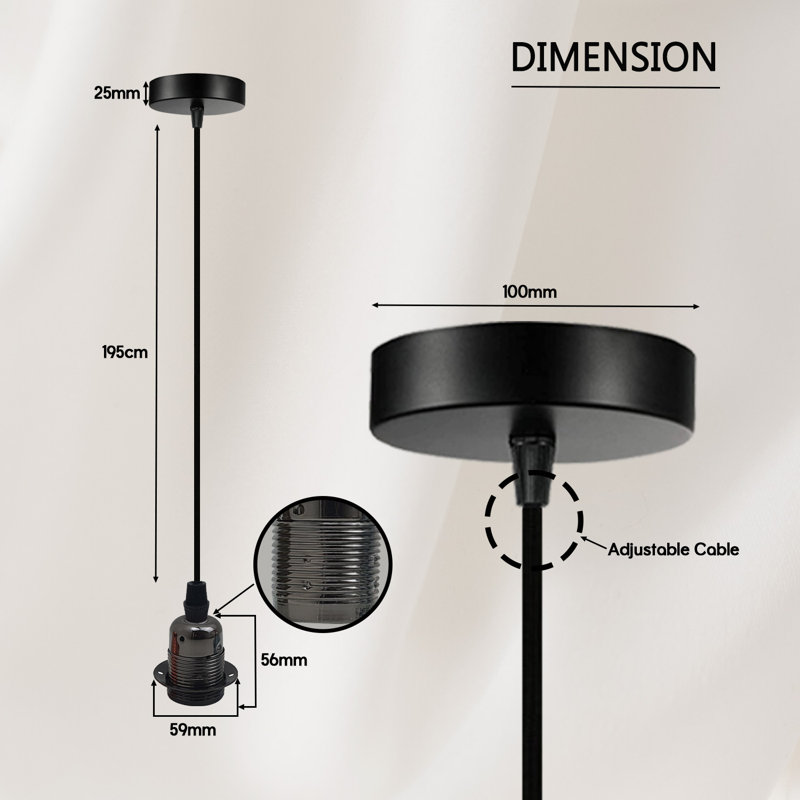Barcenas 1 - Light Single Pendant, Black, Black