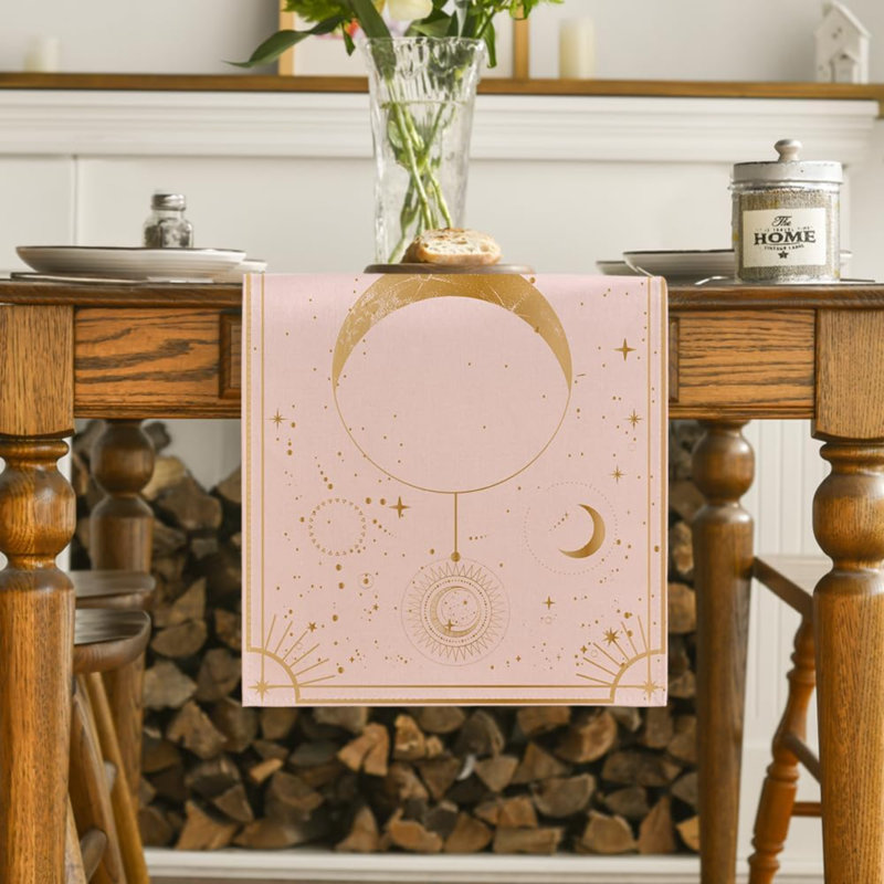 Chemin de table rose Astrology Moon, L 72 po, Rose