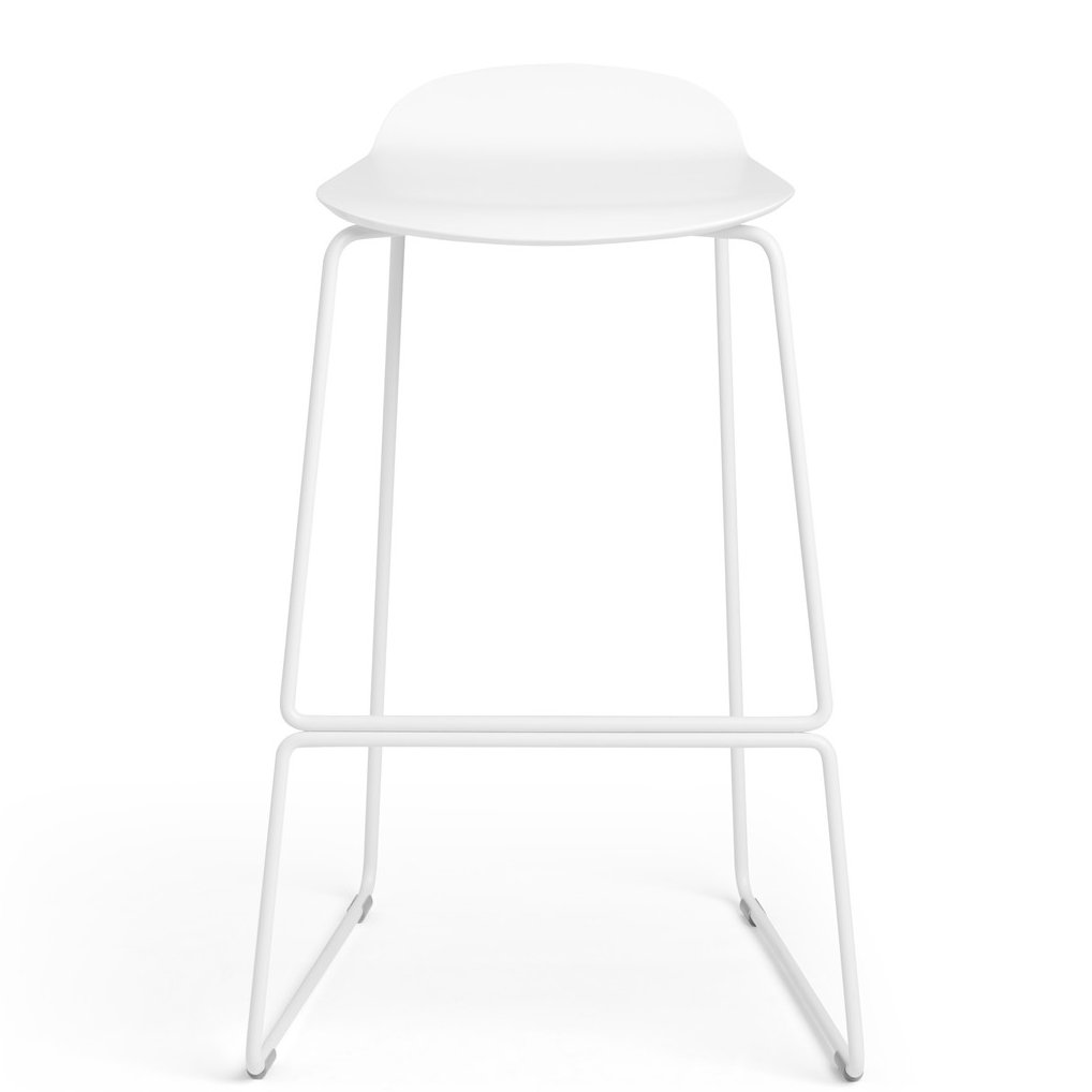 Upbeat Counter Stool with Metal Frame, White