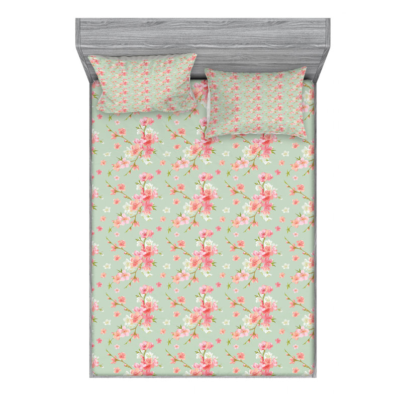 Ensemble de draps floral à fleurs bohos et inhabituelles, Floral 2