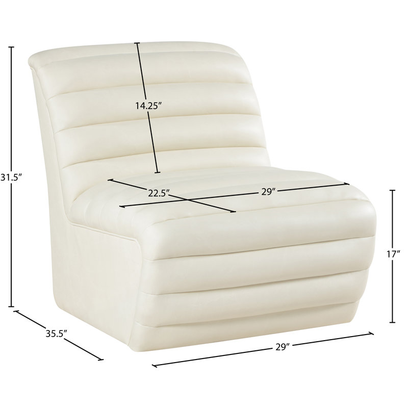 Fauteuil d'appoint en cuir Haowen Haowenn, Cuir crème végétalien