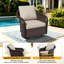 Ensemble de patio Alderwood 3 pièces en résine tressée PE résistant aux intempéries, canapé 3 places et 2 poufs avec coussins beiges-495281030