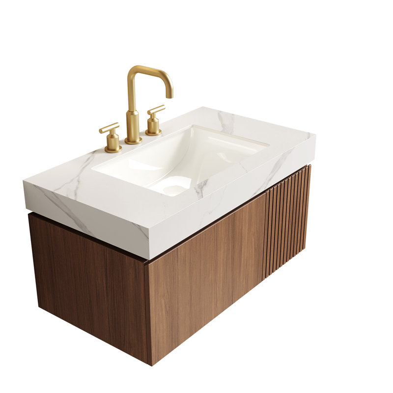 Meuble-lavabo 36 po avec lavabo, Carrara White, 36"