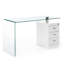 Eukleides Glass Solid Wood Writing Desk