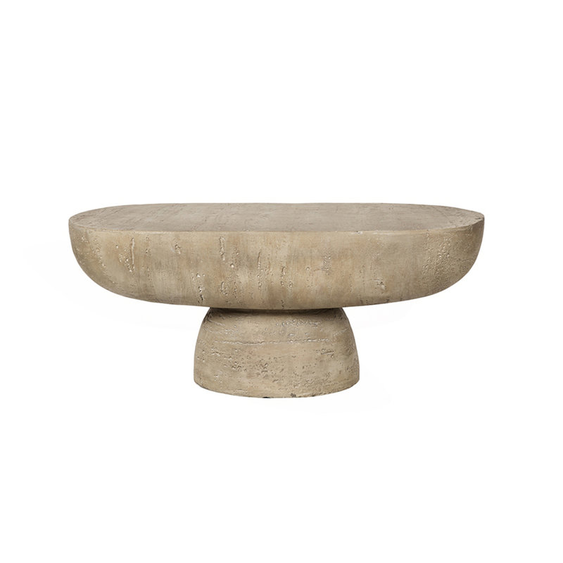 Oval Coffee Table With Rounded Pedestal Base