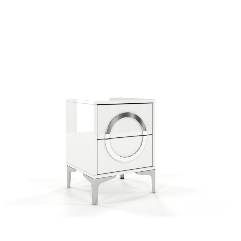 Sterlington 40.1cm W Bedside Table, White