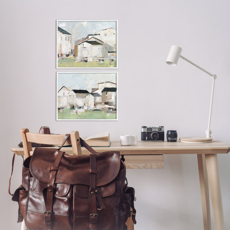  Ensemble de 2 giclées d'art par grappe de maisons par Ethan Harper, H 11 po x l 14 po