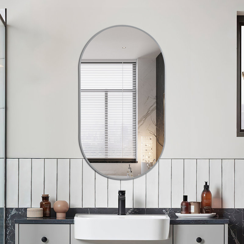 Miroir mural Regimia, 33 po x 20 po, Argent