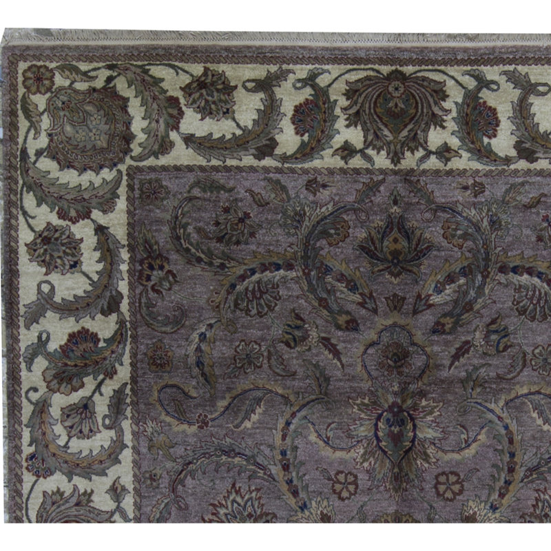 Tapis noir et doré de haute qualité noué à la main