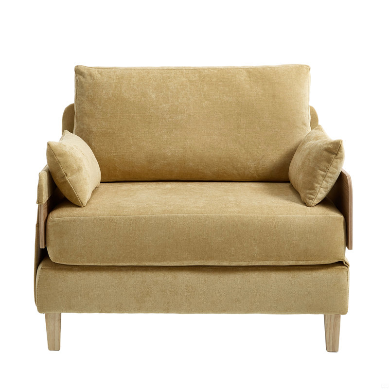 Canapé-lit pliable inclinable, canapé-lit convertible 3-en-1, Jaune