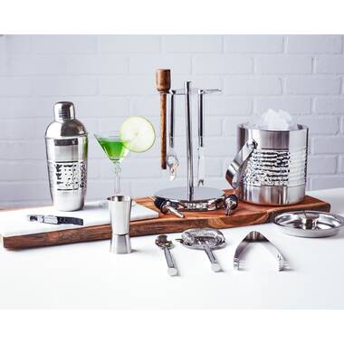 Prep & Savour 23-Piece Stainless Steel Bartender Kit With Acrylic Stand &  Cocktail Recipes Booklet, Professional Bar Tools For Drink Mixing, Home, Bar,  Party Include 4 Whiskey Stones(Sliver)