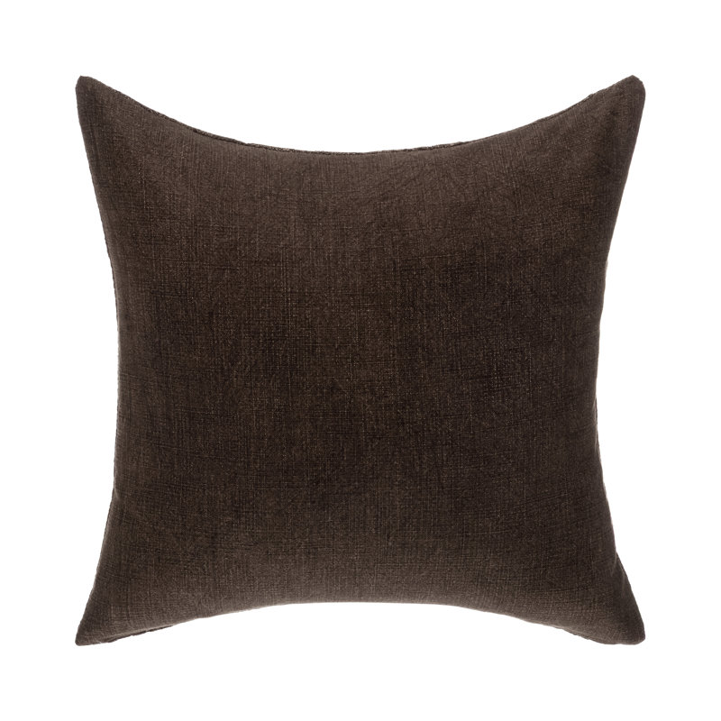 Abbey Linen Pillow Cover & Insert, Brown, Square 22"