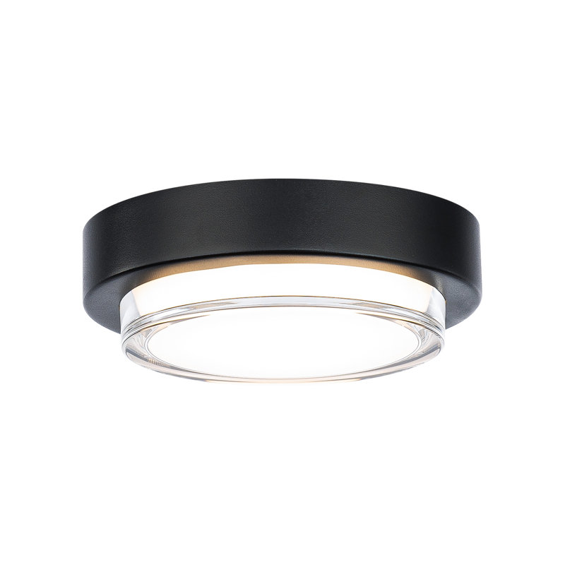 Zenith Indoor/Outdoor 7.75" Dimmable LED Flush Mount, Black, 3500K