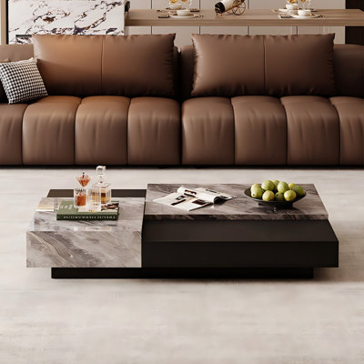 Table basse avec plateau en verre fritté Light Luxury