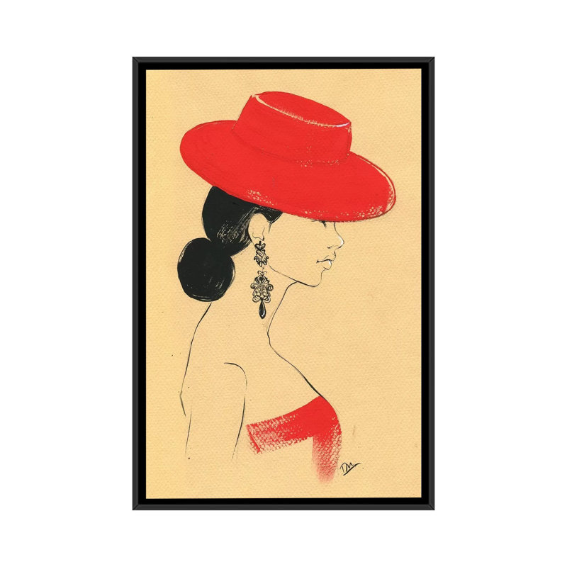 « ralph lauren red », impression sur toile, H 26 po x l 18 po x P 1,5 po, Toile avec cadre noir