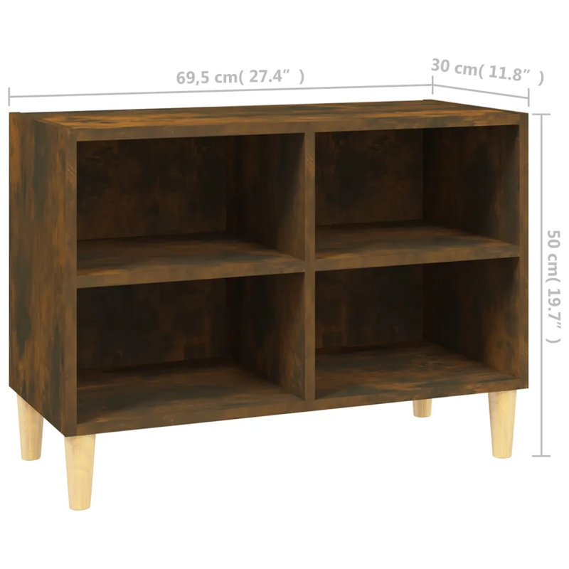 Agee Unfinished TV Stand for TVs up to 43", Smoked Oak