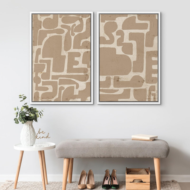 «Green Mountain Rangeest Landscape Wilderness Modern Art Floral Rustic Decor Living Room Room», 2 pièces sur toile