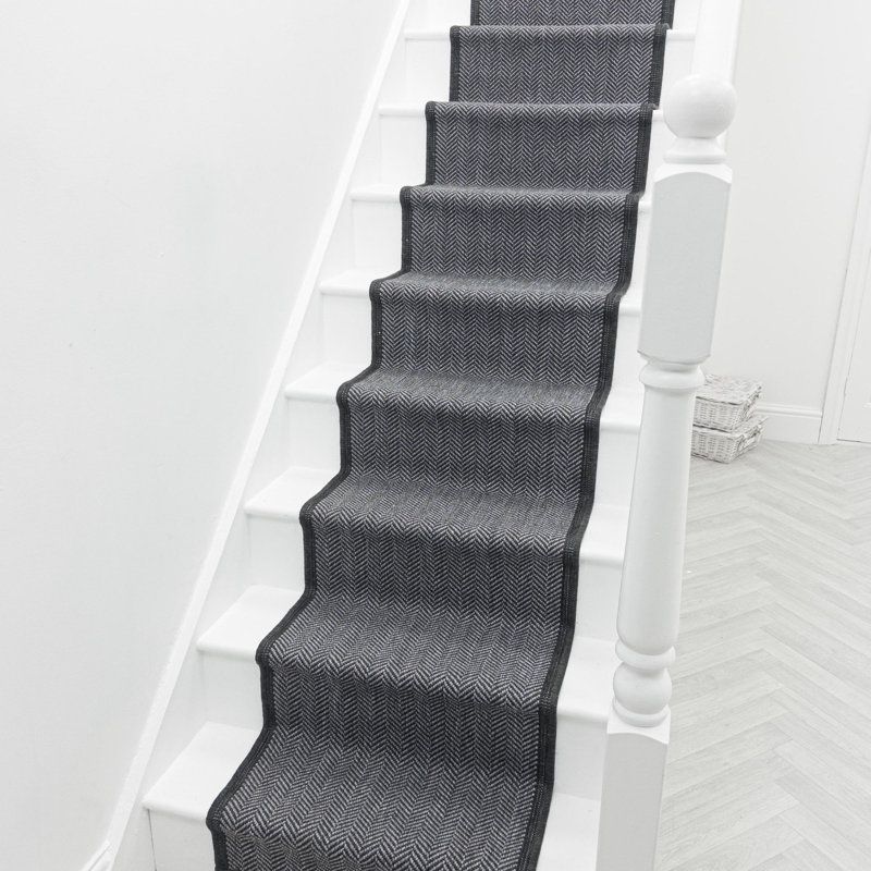 Stair Runner Geometric Flatweave Area Rug, Runner 60 x 450 cm