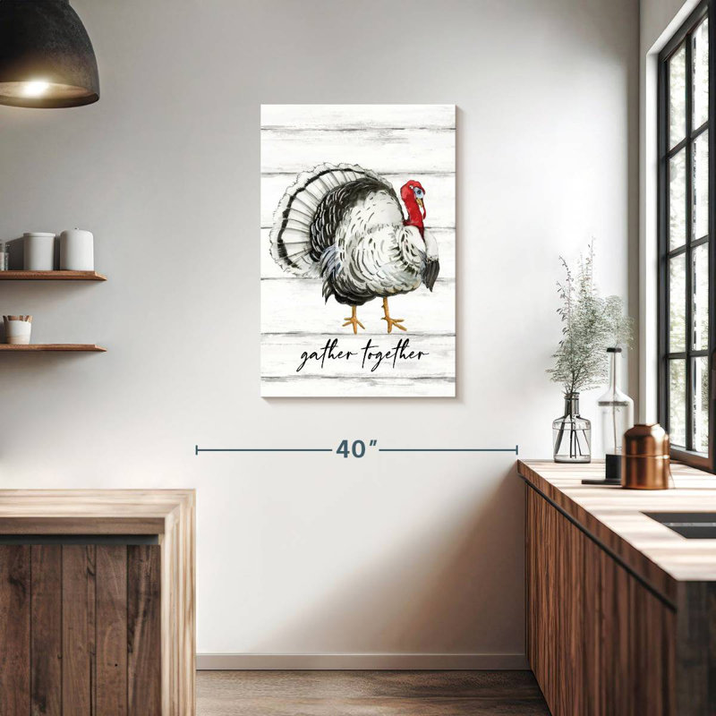 Black And White Turkey Wall Sign, 36" H x 24" W