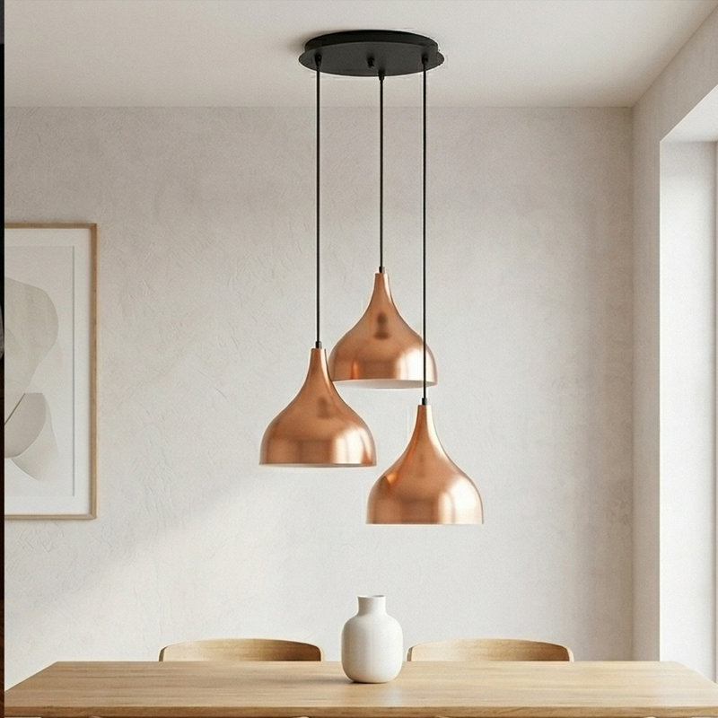 Luminaire suspendu en forme de grappe réglable en hauteur à 3 lumières Calliope