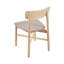 Ensemble de 2 chaises d'appoint rembourrées en tissu, brun clair et blanc délavé