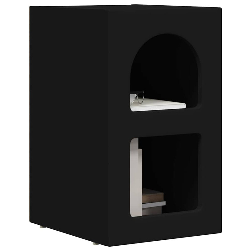 29.5cm W Manufactured Wood Bedside Table, Black