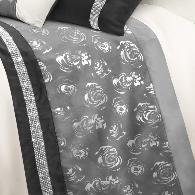Ordan Abstract Duvet Cover Set, King, Grey