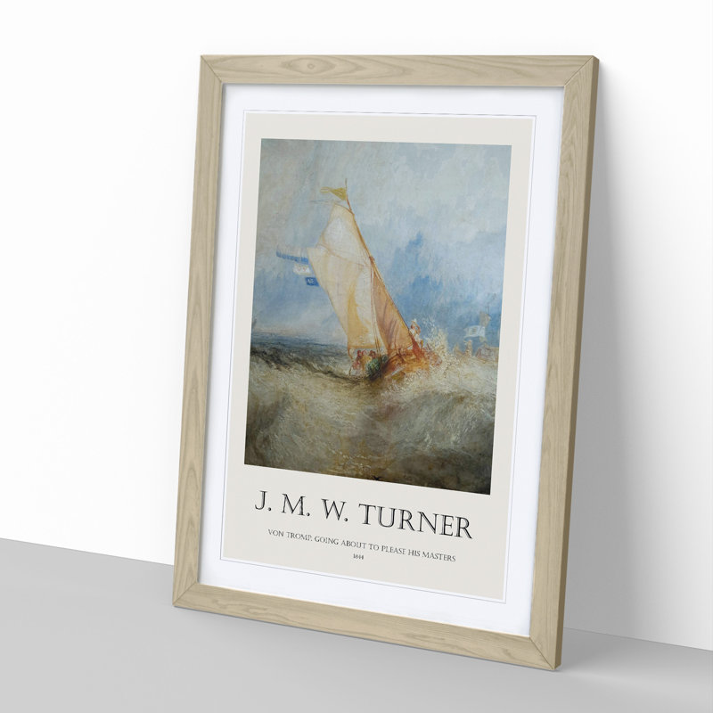 Ship at Sea - Picture Frame Painting, 48cm H x 36cm W x 2cm D, Oak