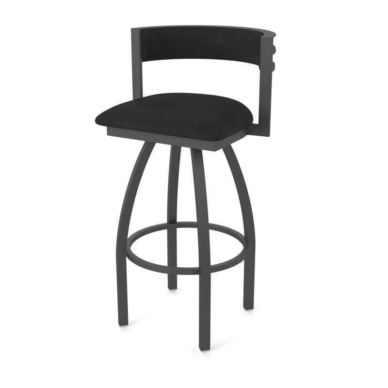 Tabouret Artémis, Tabouret de bar (siège d'une hauteur de 30 po), Étain, Vinyle - espresso Canter
