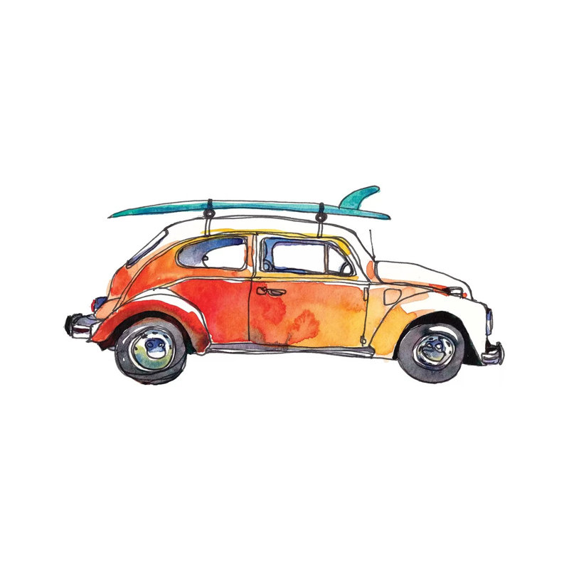 Surf Car V by Paul McCreery - Gallery-Wrapped Canvas Giclée on Canvas, 20.32 cm H x 30.48 cm W, No Frame