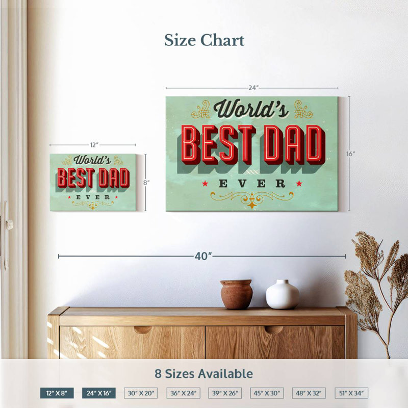 World's Best Dad, H 8 po x l 12 po