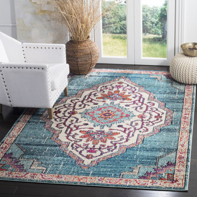 Hertzler Oriental Blue/Multi Area Rug