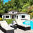 Outdoor Patio Chaise : 3 With Chair, Cushioned Couch, Glass Table. Adjustable Back And Footrest. Ideal For Garden Pool Use. Beige. Weather . Assembly Needed Lounge Suitable Garden.
