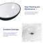 Lavabo de salle de bain vasque ovale en porcelaine vitrifiée blanc / noir mat L 16 po x l 13 po Eclisse-115234768