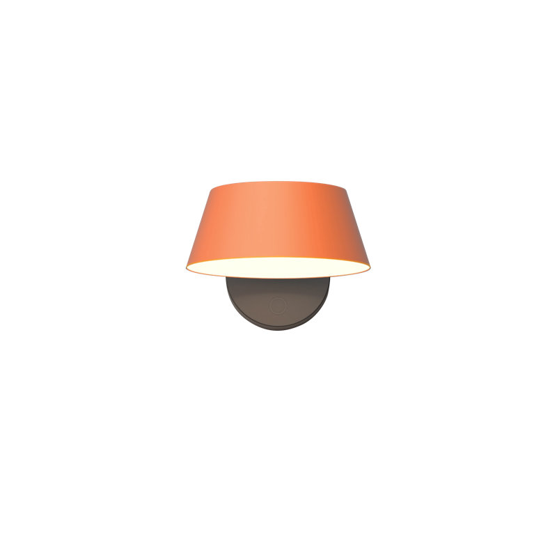 Lampe murale Haraldur, Cacao, Orange corail