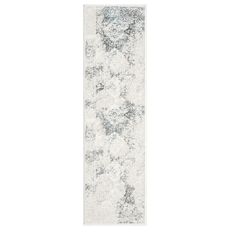 Myloh Transitional Gray/Aqua Performance Area Rug