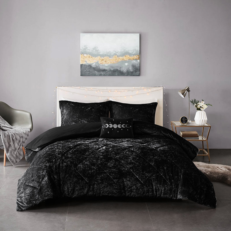 Housse de couette en velours double / grand - tissu rosé, 2 taies décoratives, attaches intérieures en diamant, literie à fermeture à boutons