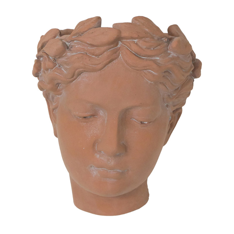 Pot à fleurs 7X5.5X9 "Visage Head, brun - Pot à fleurs mural Home