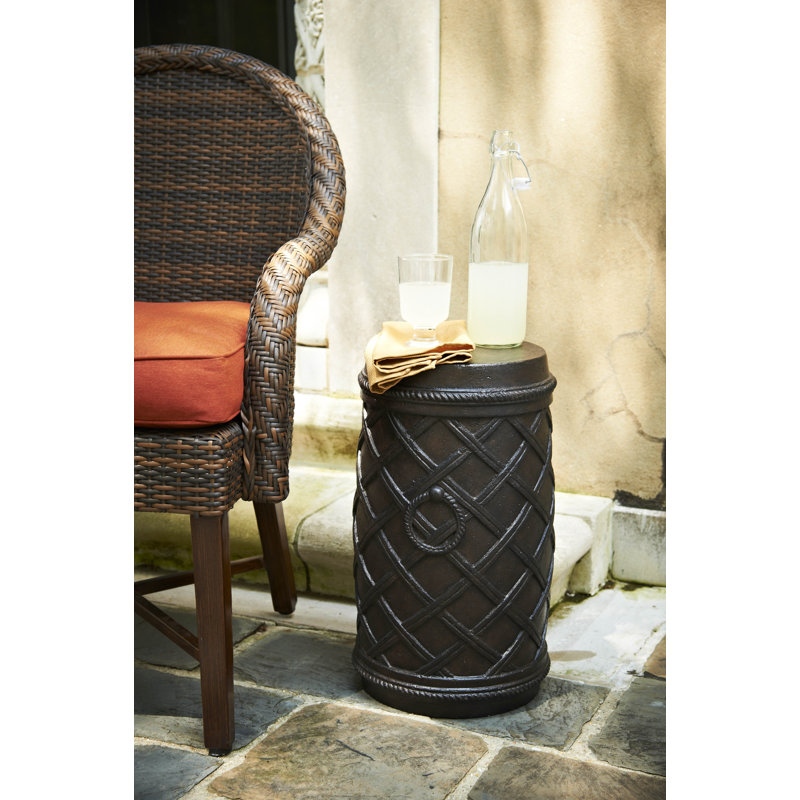 Moroccan Outdoor Round Side Table, 12" Diameter