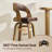 26" Swivel Counter Height Bar Stools with Arms and Back, Brown-1110923499