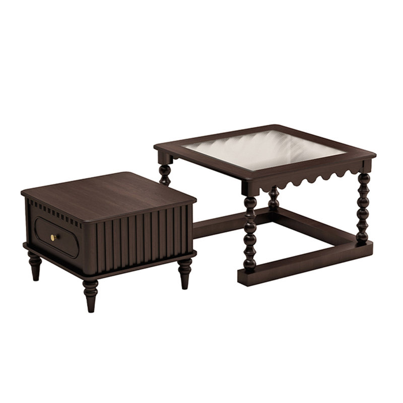 Table basse vintage en bois massif
